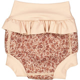 Wheat Red Flower Meadow Ruffle Neopren Swim Pants 3