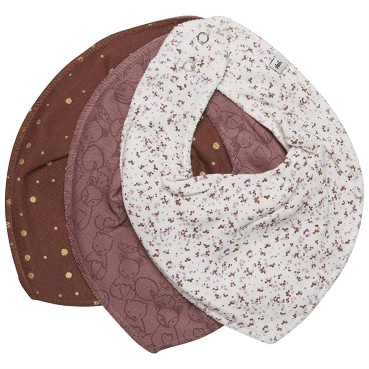 Pippi Bandana Bib 3-pack Burlwood