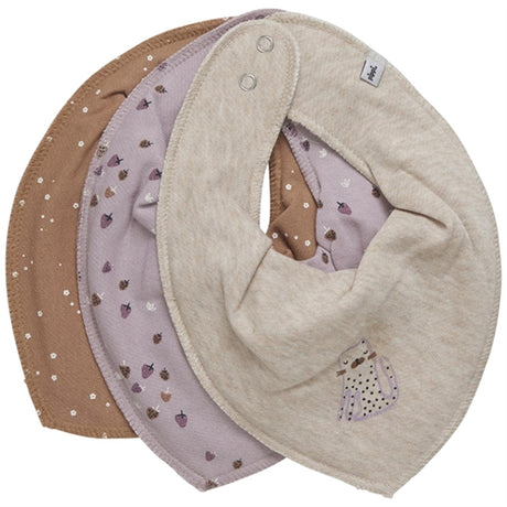 Pippi Bandana Bib 3-pack Violet Ice