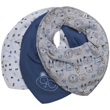 Pippi Bandana Bib 3-pack Dark Denim