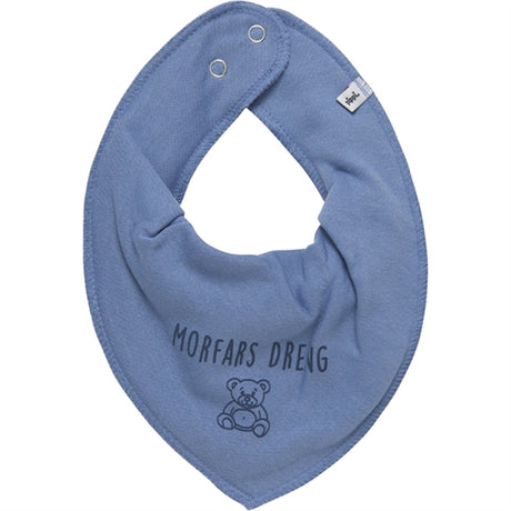 Pippi Bandana Bib with Text Dark Blue