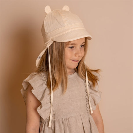 Huttelihut Muslin Safari Sunhat w. Ears Off-White 2