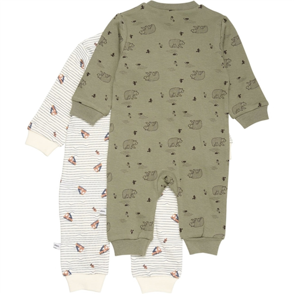 Pippi Nightsuit with Zipper 2-pack Deep Lichen Green