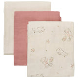 Pippi Organic Muslin Cloths 3-pack Rose Tan 3