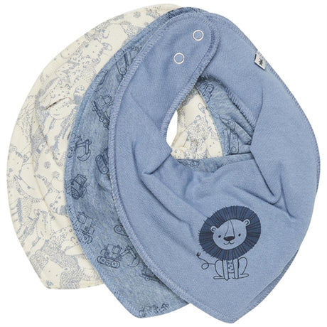 Pippi Bandana Bib 3-pack Ashley Blue Melange