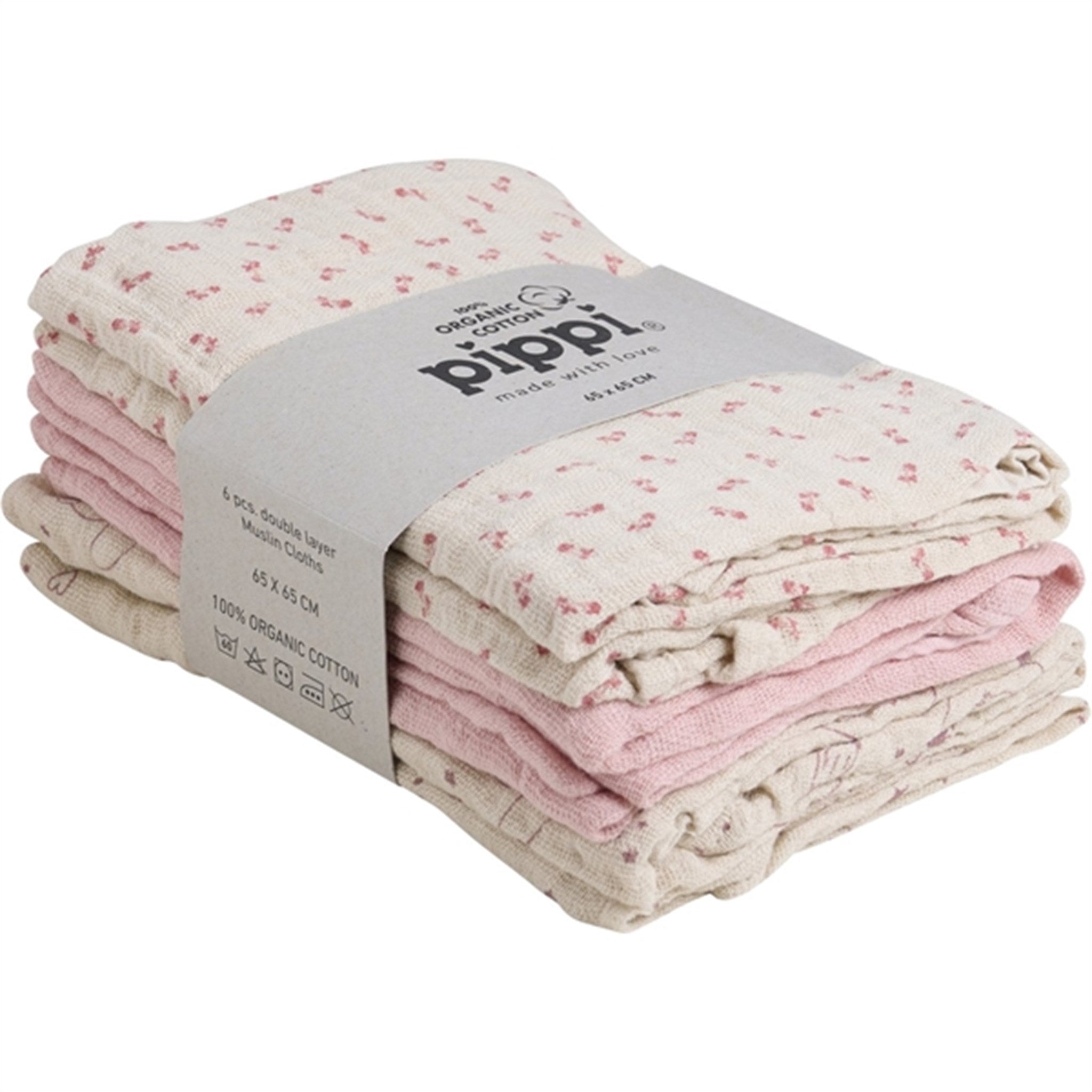 Pippi Organic Muslin Cloth 6-pack Sheer Bliss