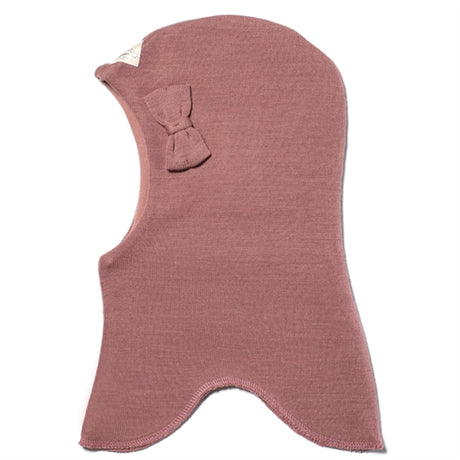 Racing Kids Round Balaclava Wool/Cotton Bow Old Rose