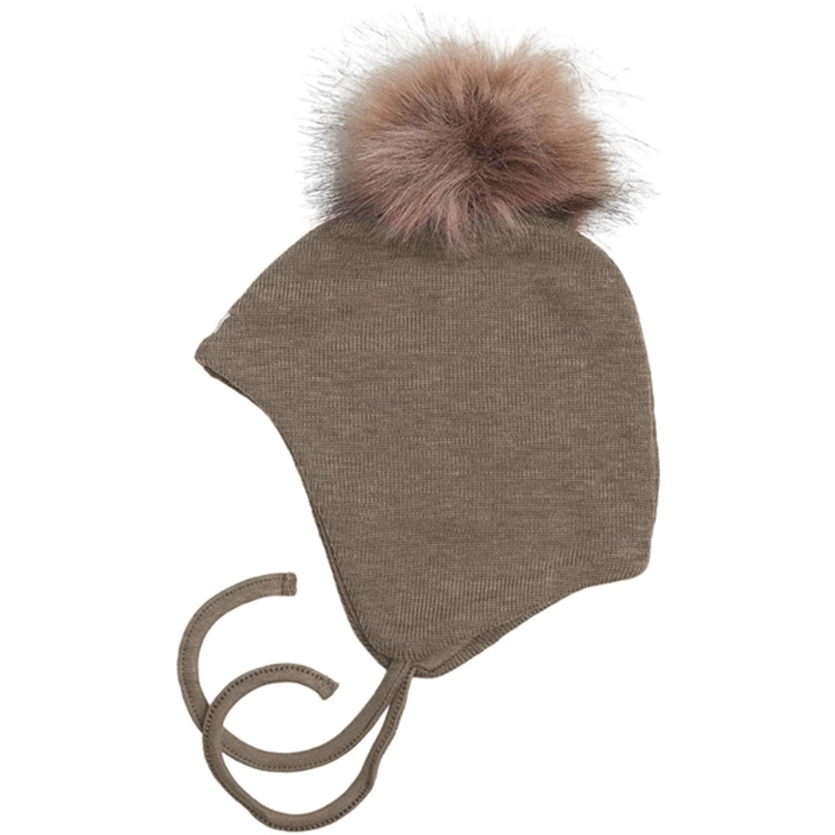 Racing Kids Baby Hat with Pom Pom Light Taupe Melange