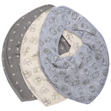 Pippi Bandana Bib 3-pack Grey Melange