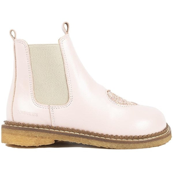 Angulus Chelsea Boots Pale Rose/Rose Glitter/Beige