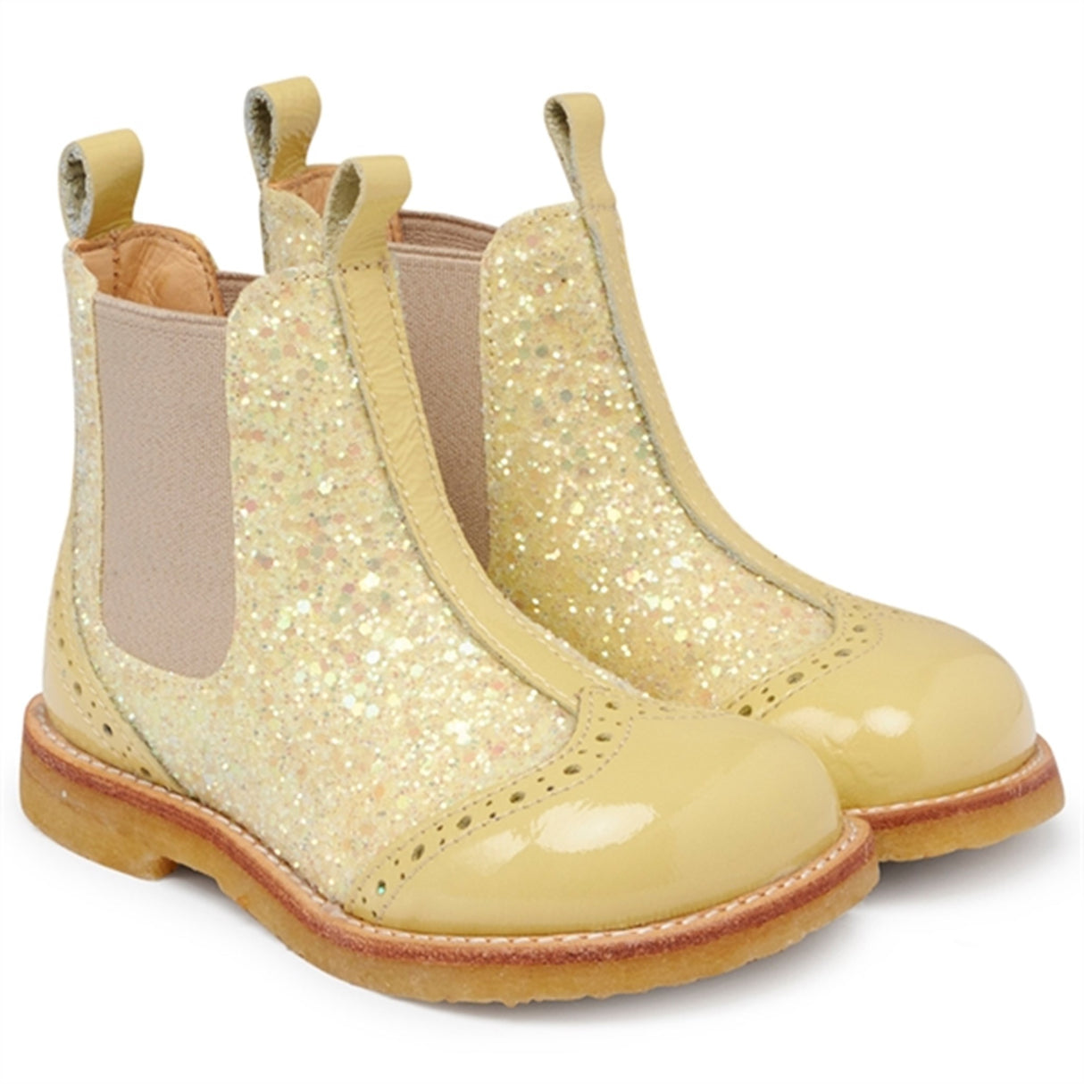 Angulus Chelsea W. Elastic Band Light Yellow/Light Yellow Glitter/Beige