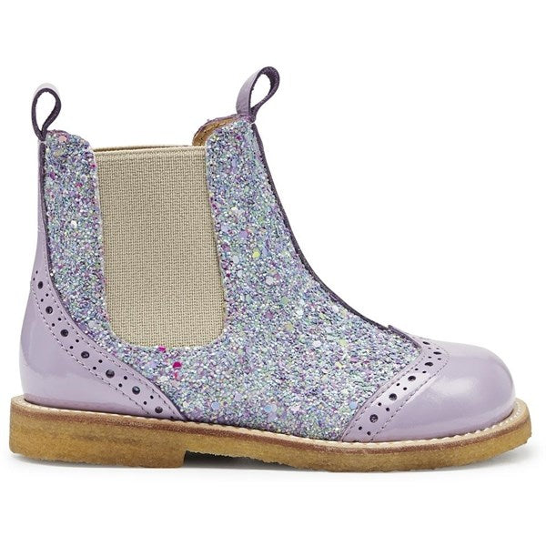 Angulus Chelsea Støvle Lilac/Congetti Glitter/Beige Elastic 2