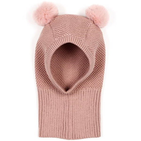 Huttelihut Knotty Balaclava Single Layer w. PomPom Dusty Rose