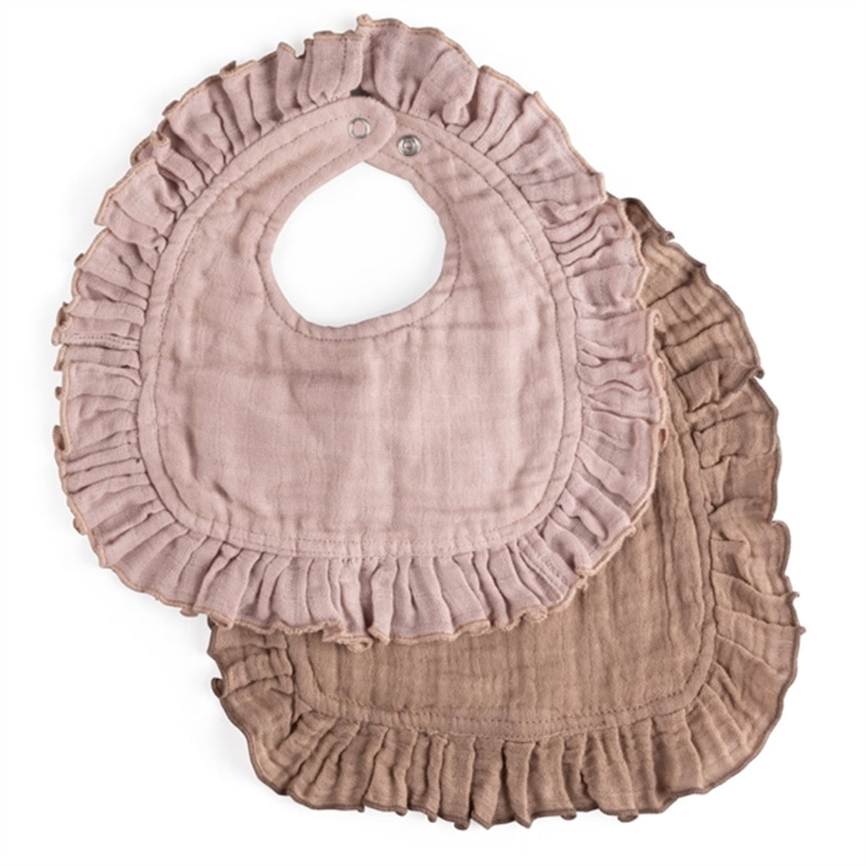 Sebra Bib Musselin 2-pack Rose/Brown