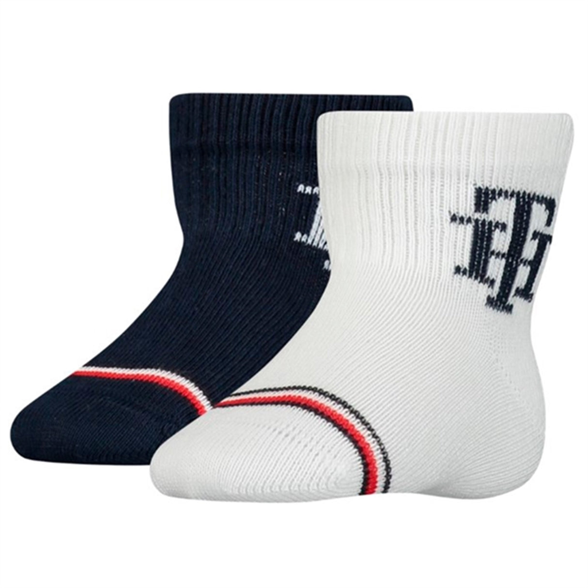 Tommy Hilfiger Baby Monogram Socks 2-pack White/Navy