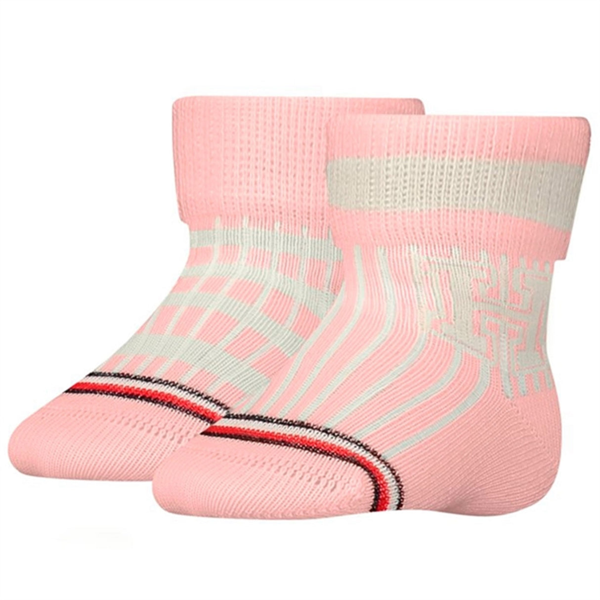 Tommy Hilfiger Baby Varsity Socks 2-Pack Pink Combo