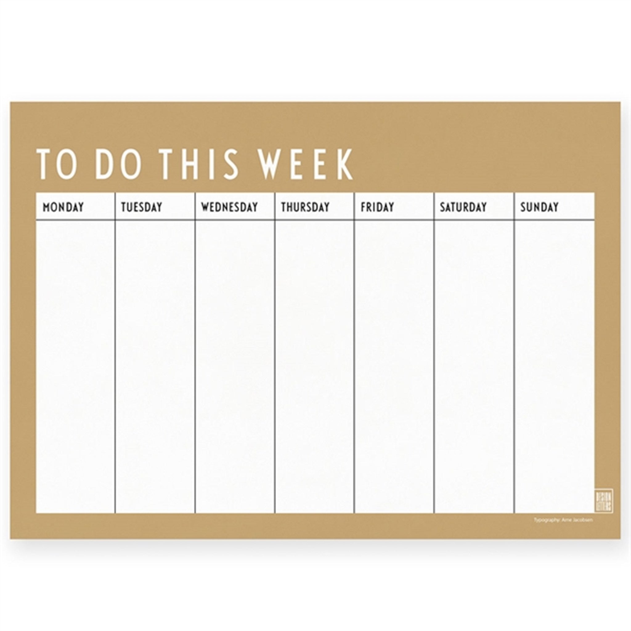 Design Letters Weekly Planner Beige