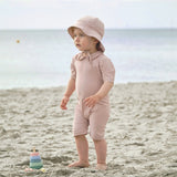 Petit Crabe Rose Nude Palma Onesie with Zipper 2