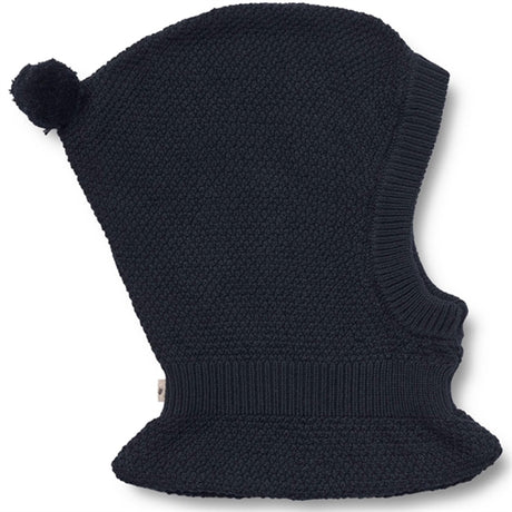 Wheat Balaclava Knitted Pomi Navy