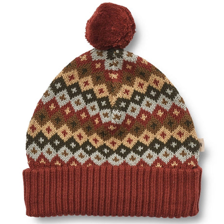 Wheat Beanie Knit Nolo Multi Red