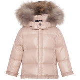 Ver de Terre Featherlight Baby Girls Down Jacket w. Fur Mahogany Rose