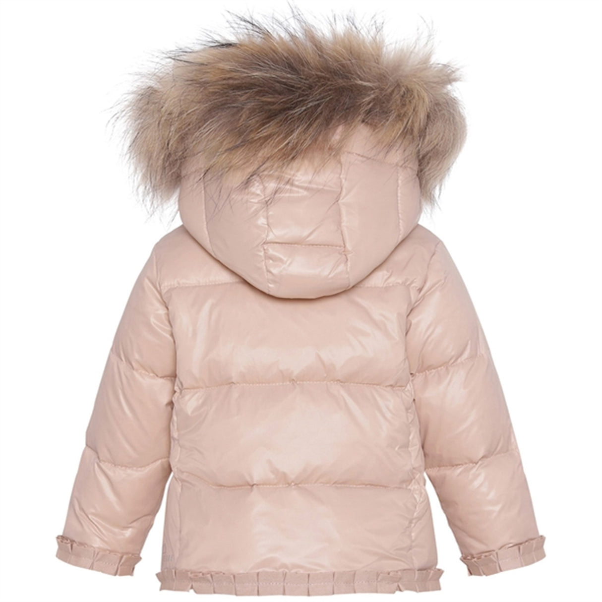 Ver de Terre Featherlight Baby Girls Down Jacket w. Fur Mahogany Rose