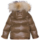 Ver de Terre Featherlight Baby Girls Down Jacket w. Fur Kangaroo