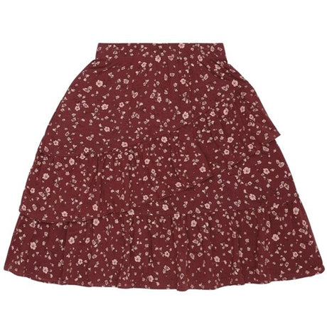 Soft Gallery Oxblood Red Flowery Fine Skirt