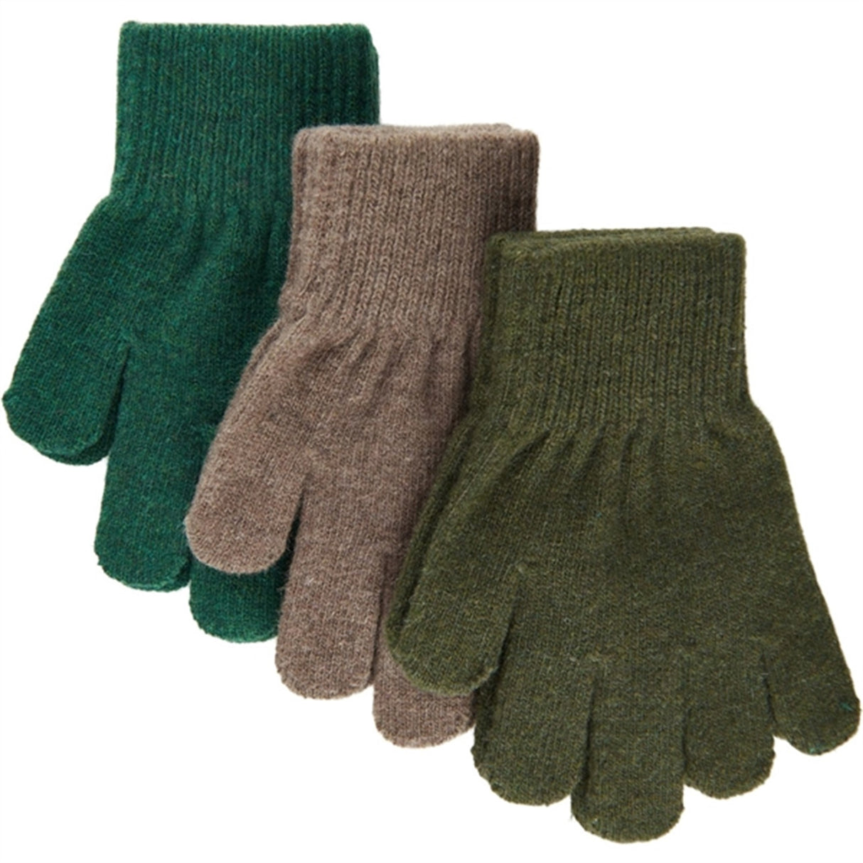 Mikk-Line Magic Gloves 3-pack Beech-Slate Black-Evergreen