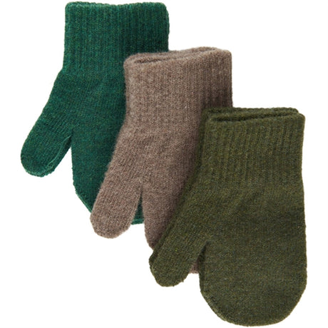 Mikk-Line Magic Mittens 3-pack Beech-Slate Black-Evergreen