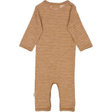 Wheat Wool Clay Melange Wool Stripe Jumpsuit