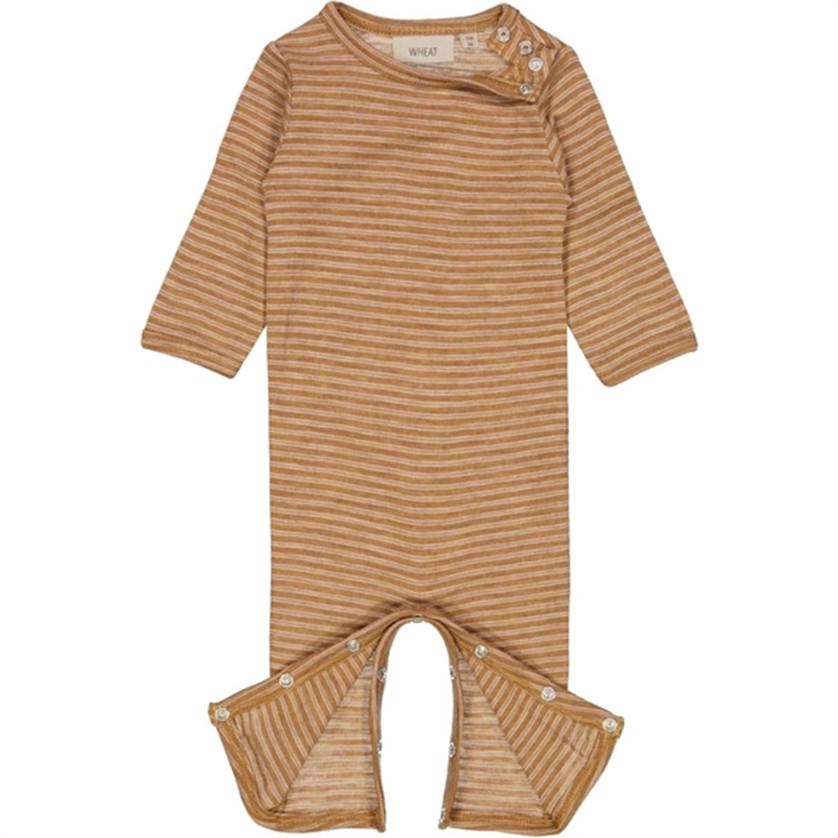 Wheat Wool Clay Melange Wool Stripe Jumpsuit