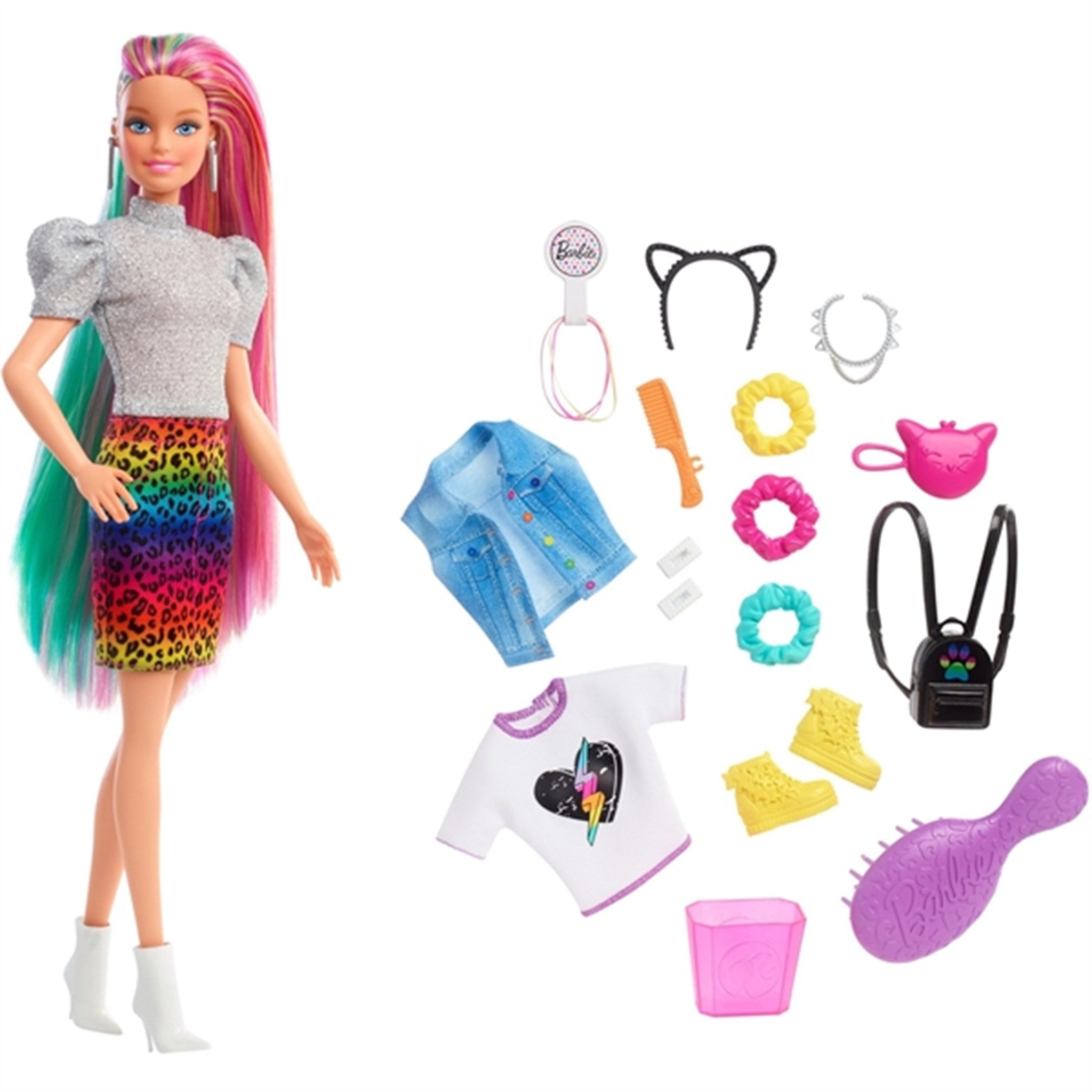 Barbie® Hair Feature Doll Leopard Rainbow