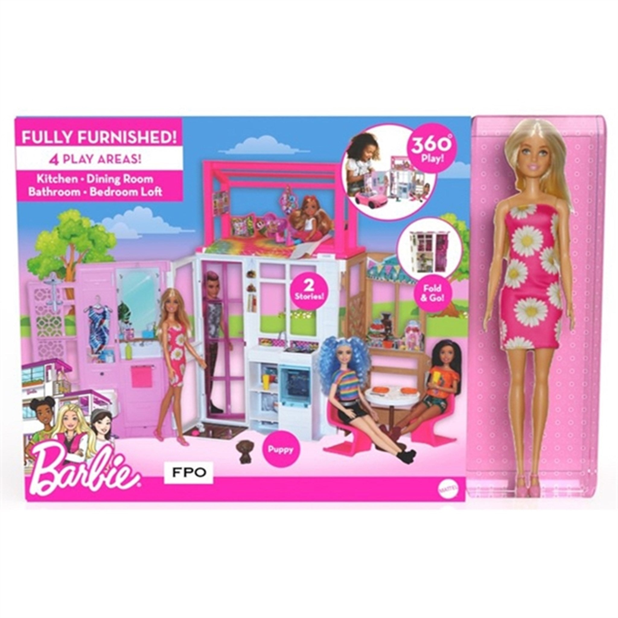 Barbie® Grab and Play Dollhouse Incl. Doll 2