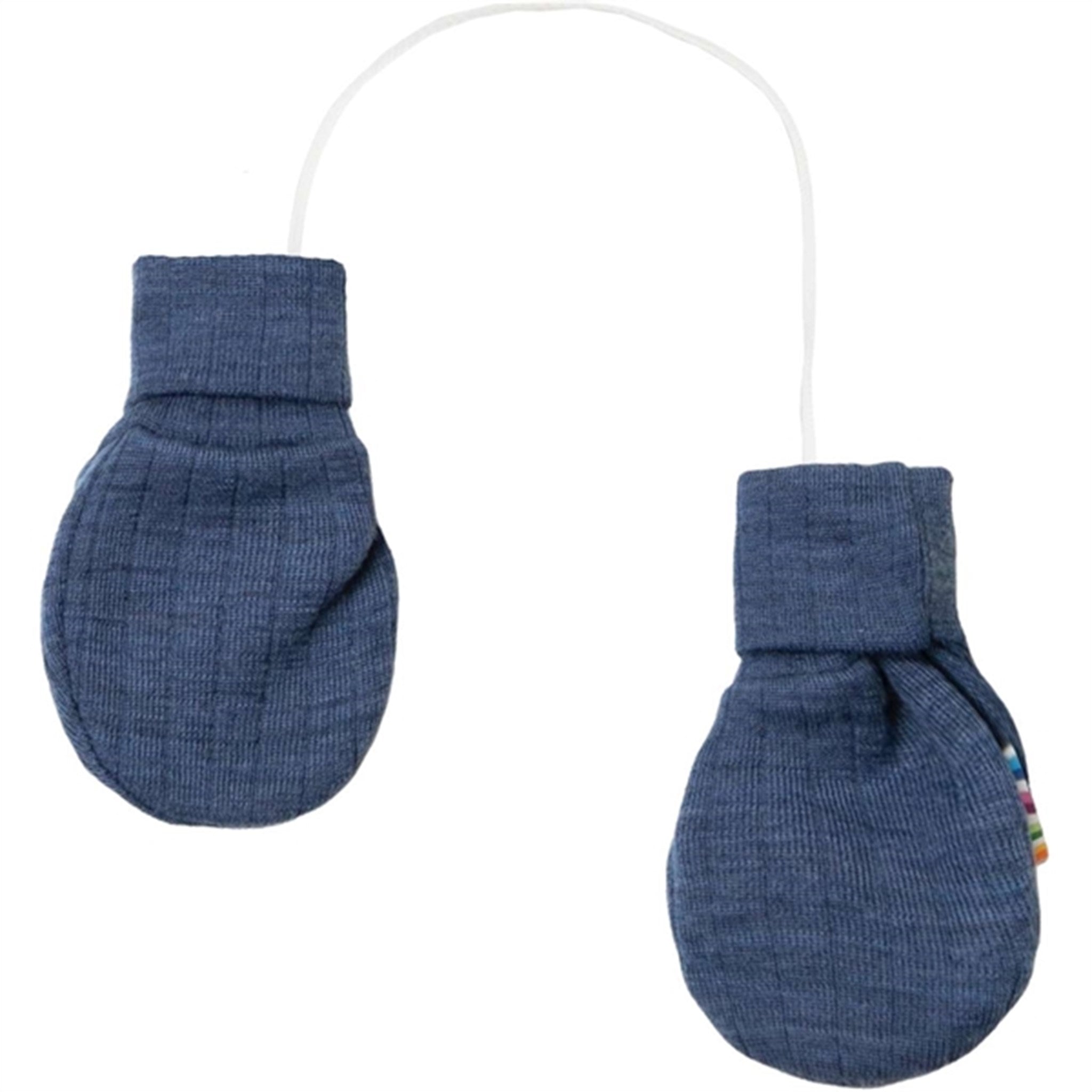 Joha Wool Blue Melange Gloves W/0 Thumb