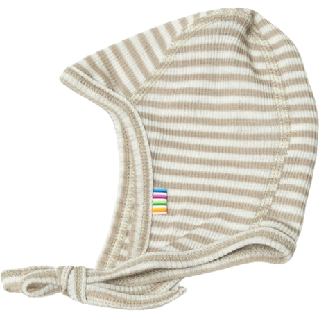 Joha Wool/Silk Beige Stripe Baby Helmet