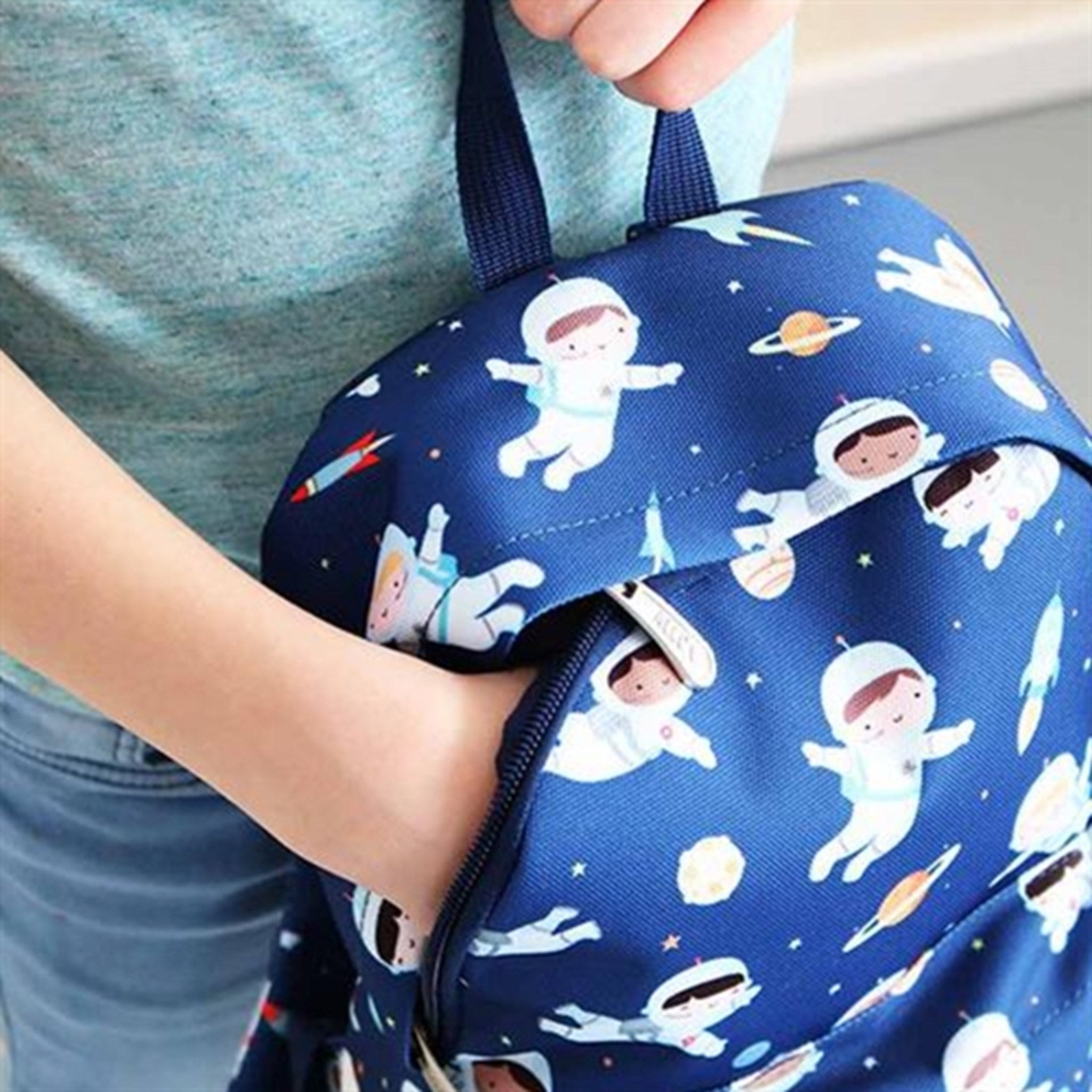 A Little Lovely Company Backpack Small Astronauts 2