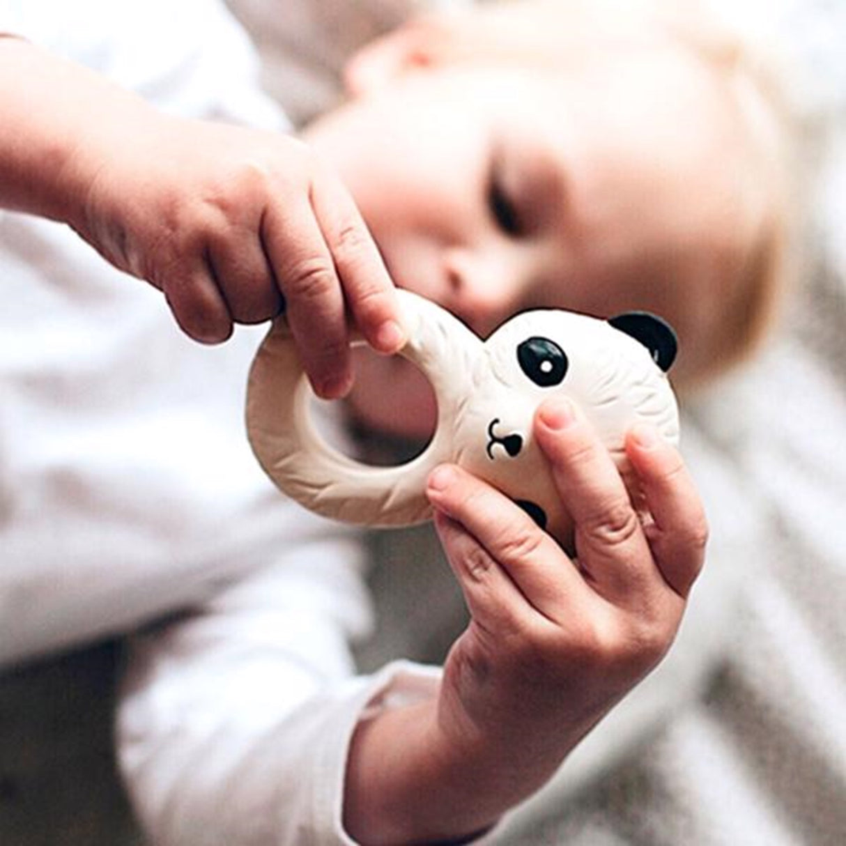 A Little Lovely Company Teether Ring Panda