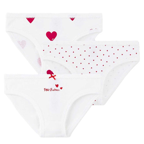 Petit Bateau 3-pack White/Red Culottes