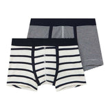 Petit Bateau Boxers 2-pack White/Navy Stripes