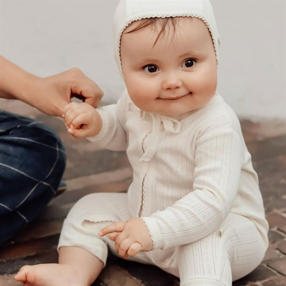 That's Mine Antique White Anna Baby Hat