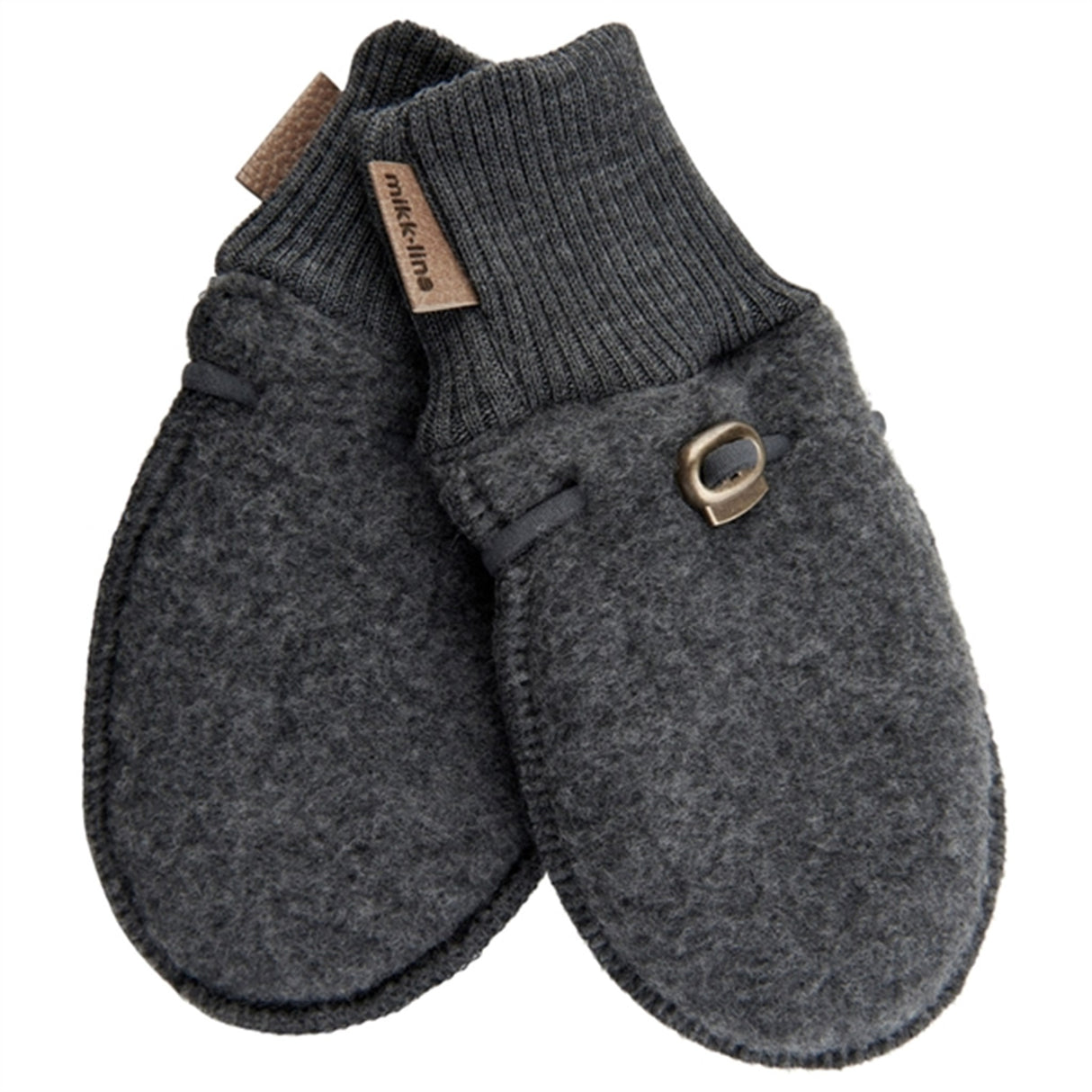 Mikk-Line Wool Mittens Anthracite Melange