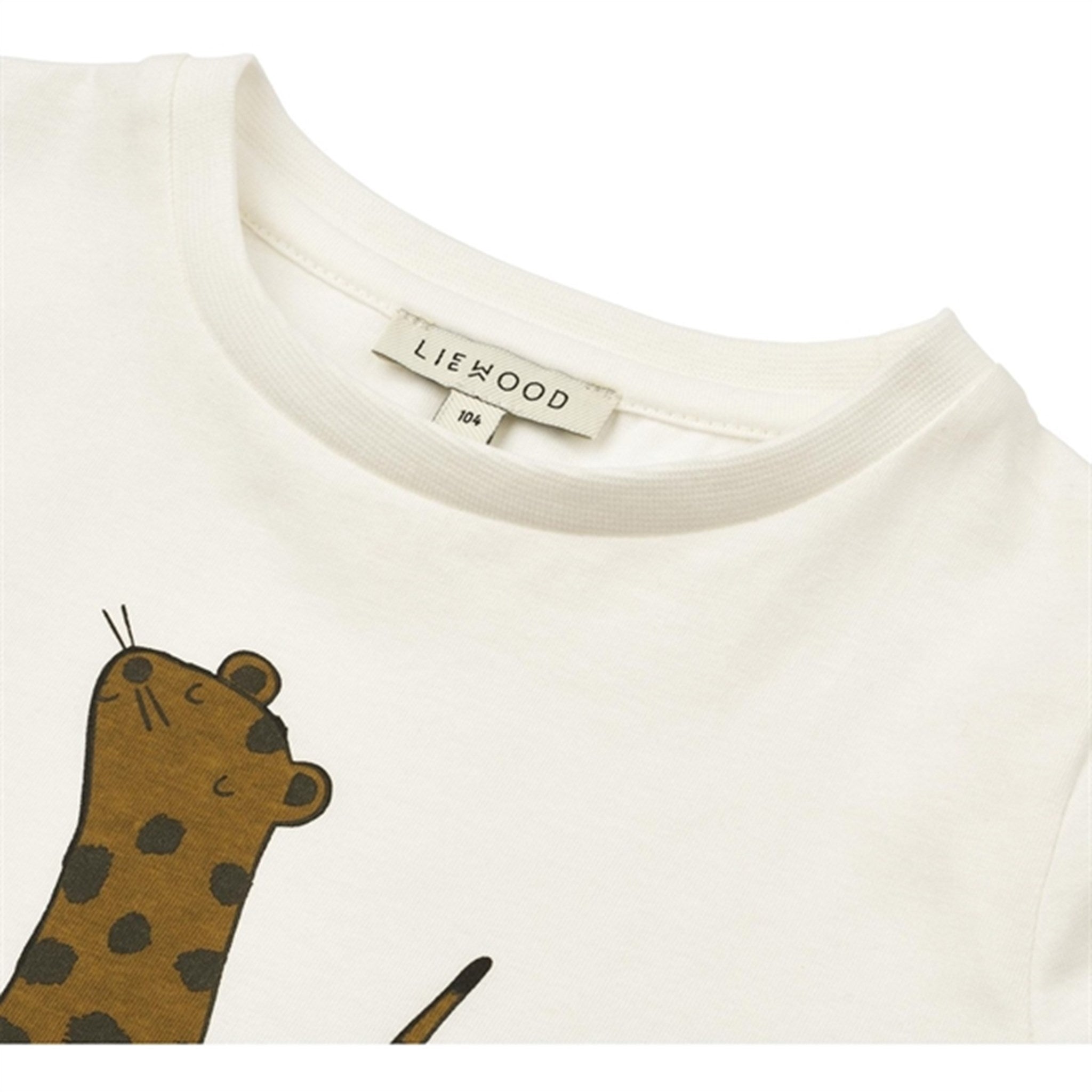 Liewood Leopard/Crisp White Apia Baby Placement T-shirt 3