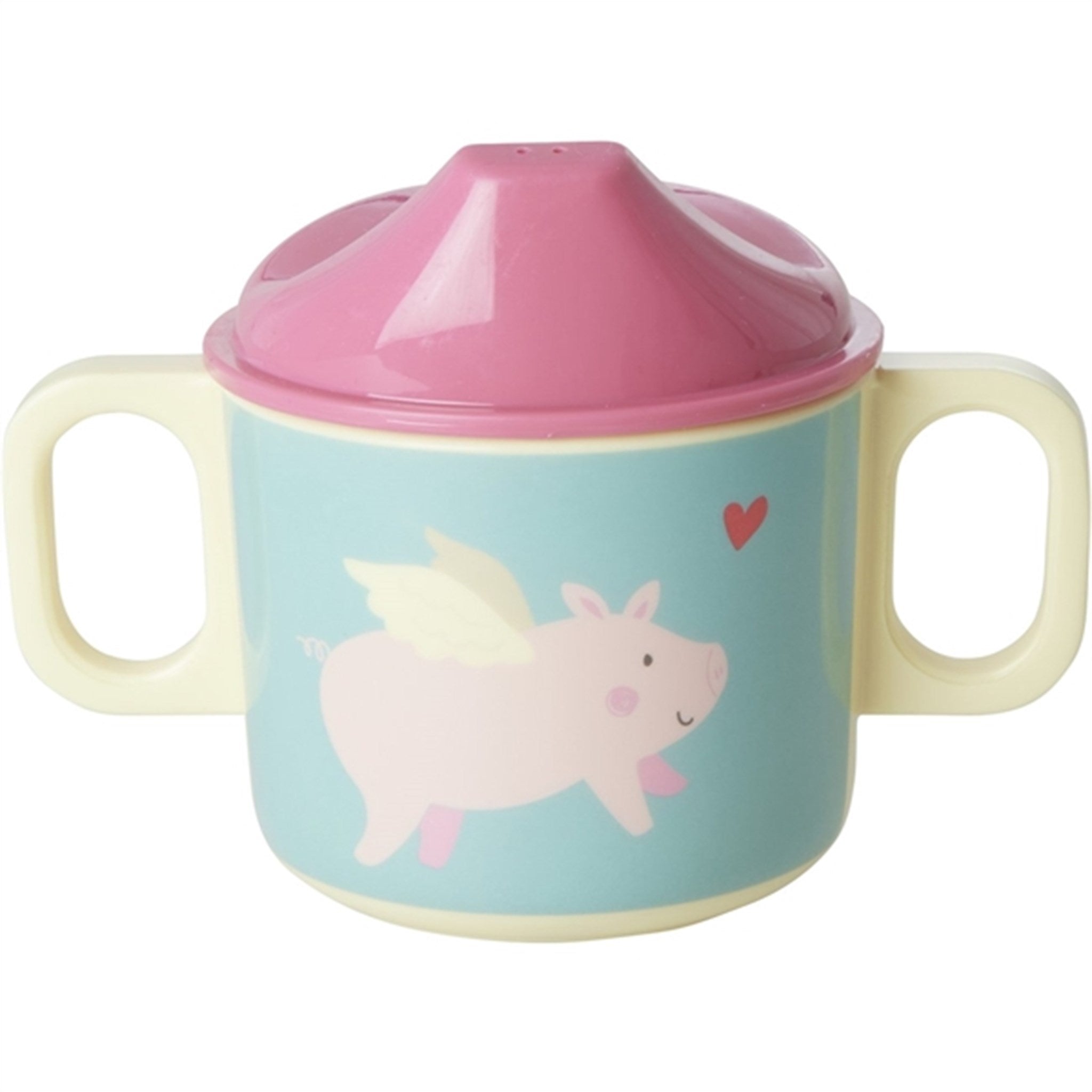 RICE Flying Pig Melamine Baby Cup with Handles