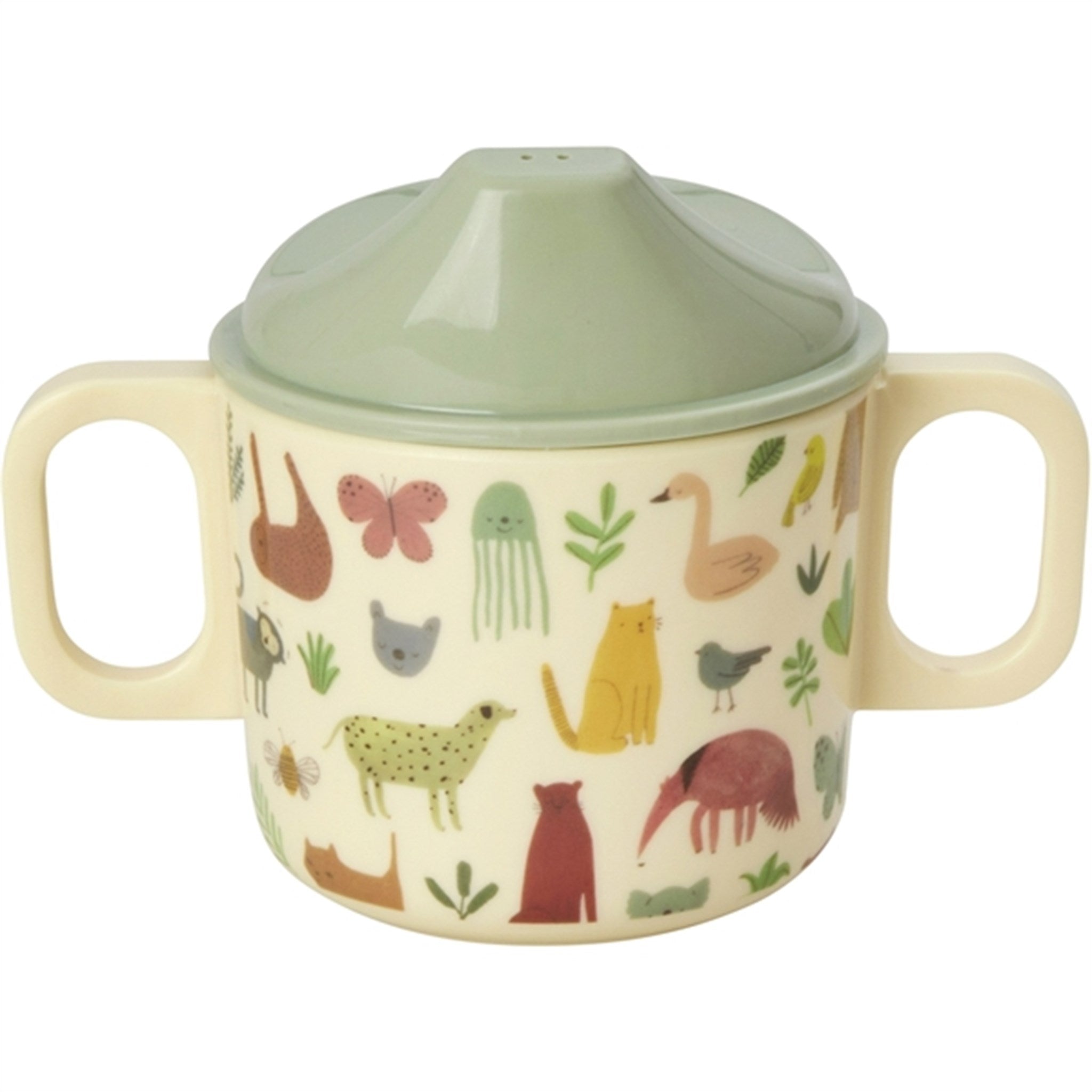 RICE Sweet Jungle Print Melamine Baby Cup with Handles