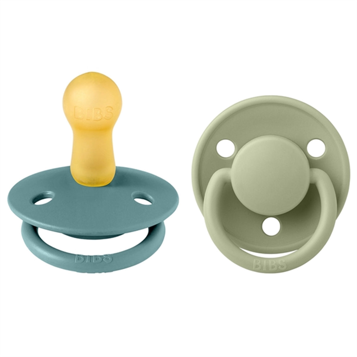 Bibs De Lux Latex Pacifiers 2-pak Round Island Sea/Sage