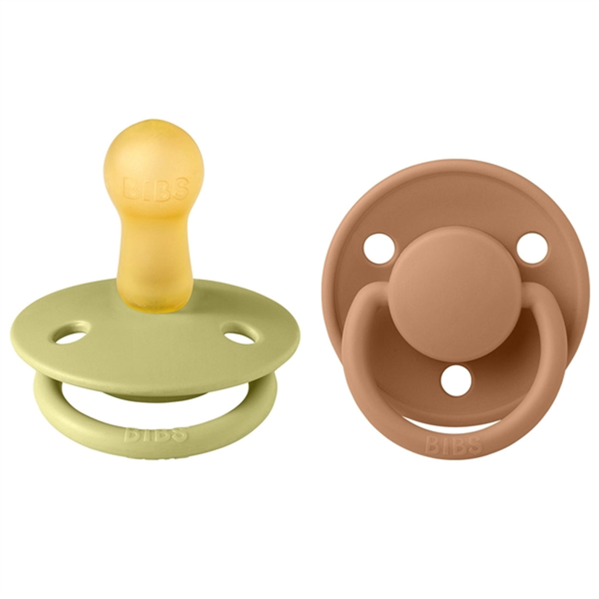 Bibs De Lux Latex Pacifiers 2-pak Round Meadow/Earth