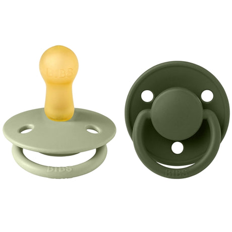 Bibs De Lux Latex Pacifiers 2-pak Round Sage/Hunter Green