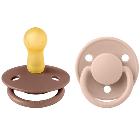 Bibs De Lux Latex Pacifiers 2-pak Round Woodchuck/Blush