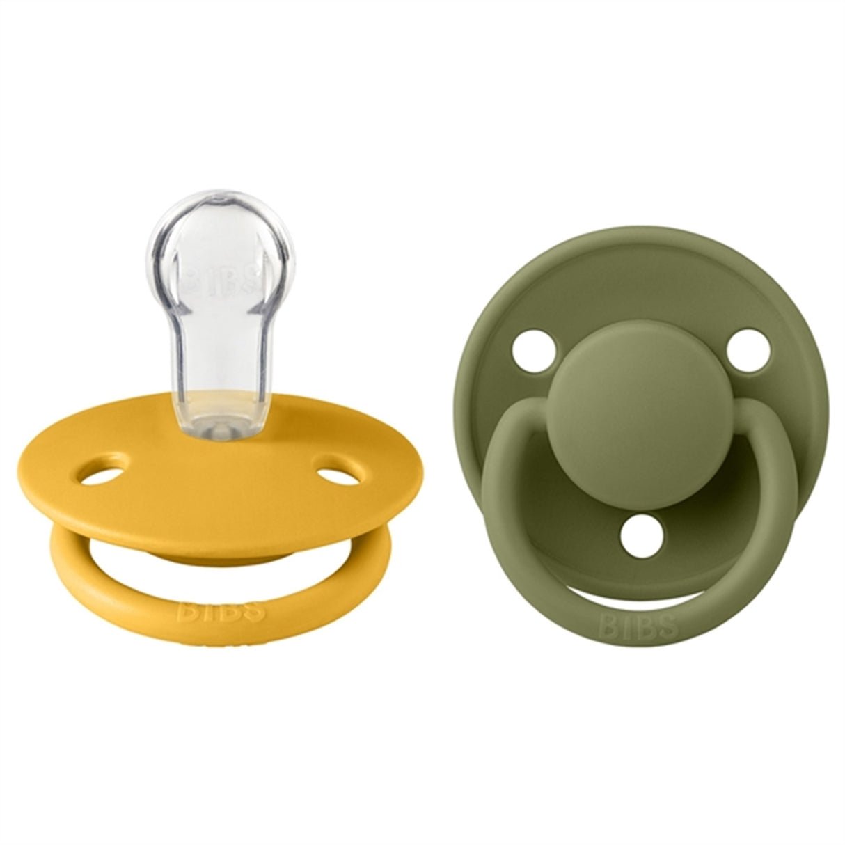 Bibs De Lux Silikone Pacifiers 2-pak Round Honey Bee/Olive